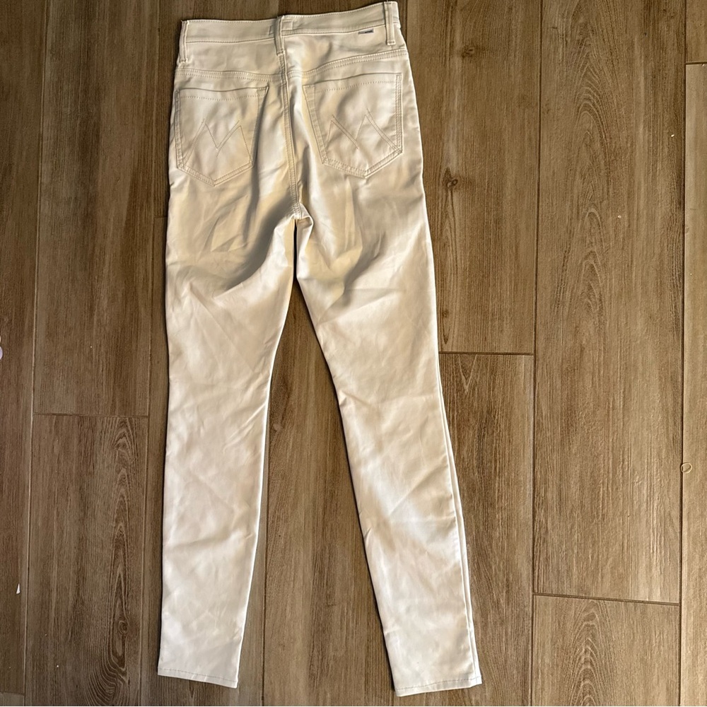 MOTHER Faux Leather The Super Swooner Wax On, Wax Off Egret Beige 27 - Picture 4 of 8